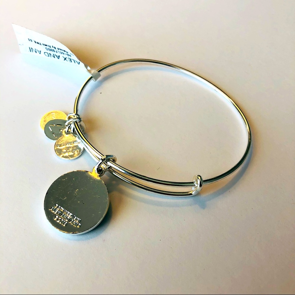 Alex and Ani Elf Raised by Elves Bangle Shiny Silver Bangle Bracelet - Picture 3 of 4